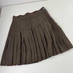 Vintage Otto Kern Elegant Brown Pleated Skirt